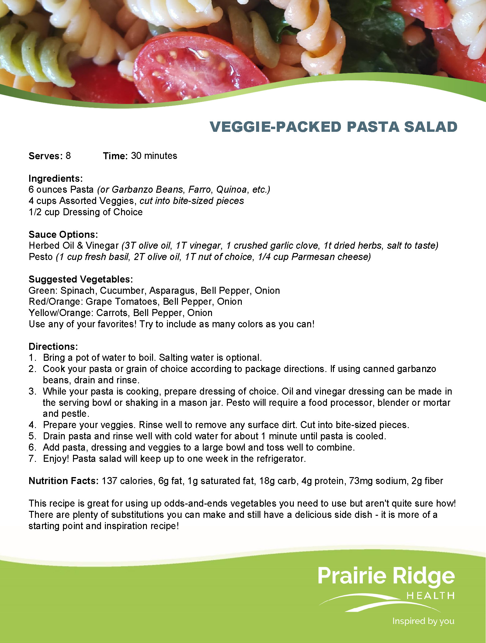 Veggie Packed Pasta Salad
